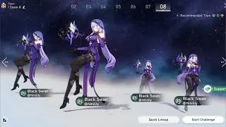 4 Black Swan Duplicate Team Showcase Vs Swarm King | Honkai Star Rail