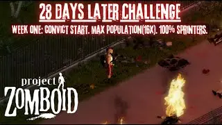 🔴 LIVE - Project Zomboid - 28 Days Later Challenge(100% Sprinters/Max Pop) - Day 11