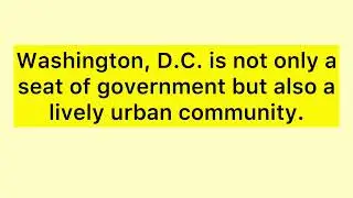 Short Descriptions of Washington DC 