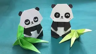 Origami paper panda bear tutorial | Step by step instructions on how to make cute origami baby panda