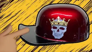 Custom Painted Baseball Style Motorcycle Helmet