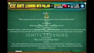 The Last Lesson (RTC-Based) | Class 10 ICSE English | Important Questions 