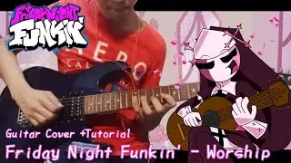 Friday Night Funkin' - Worship Guitar Cover (w/ tutorial tabs) Midfight Masses Mod