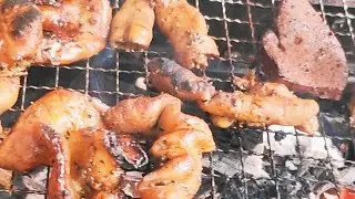 Grilled Pork Intestine Prahok juice Pu Mai