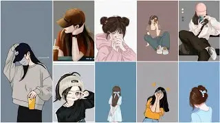 🌈😻💞🦋CArtoon girls  dpz ||girls dp pics✨💕hidden face cartoon selfies 🌈😻hide face profile picture 151