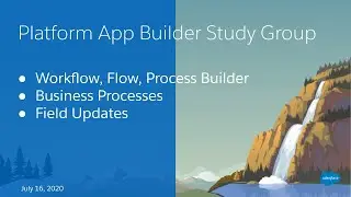 Salesforce Platform App Builder Study Group:  Business Logic & Process Automation