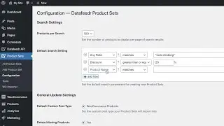 Set up default Product Set search settings