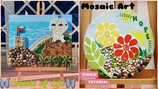 Mosaic Art for Beginners//How to make simple Mosaic Art ||Mosaic Tile Project ||Guest Vlog~Tutorial