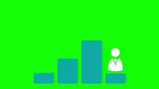 Business grown up icon green screen | animated icon green screen