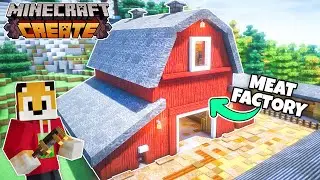 I built an AUTOMATIC MEAT FARM in Minecraft Create Mod