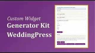 CUSTOM WIDGET GENERATOR KIT WEDDINGPRESS