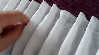 Тюль вуаль на открытом профильном карнизе.