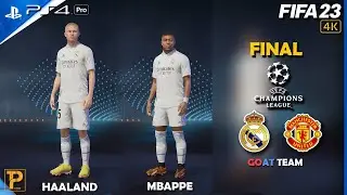 FIFA 23 4K- Mbappe & Haland - Real Madrid vs Man Utd - Final Champions League #ps4pro