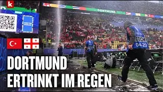 Stadion unter Wasser! Regenmassen prasseln auf Dortmund nieder | Türkei - Georgien