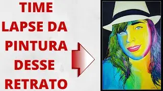 Pintura do retrato da Yone - Speed paint - Acrylic abstract portrait painting - time lapse