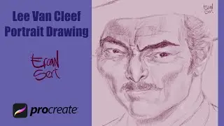 Lee Van Cleef Portrait Drawing