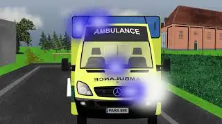 Animated ambulance lights and sirens test
