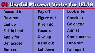 50 Most Commonly Used Phrasal Verbs for IELTS