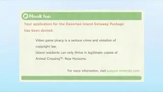 Animal Crossing New Horizons Anti Piracy Screen