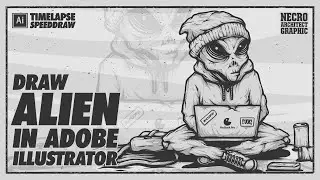 Draw Alien in Adobe Illustrator | Timelapse Speed Draw