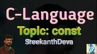 constant in C | const | C-96 | SreekanthDeva