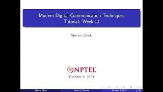 Week 11||Solved Example:Capacity,Bandlimited channel||NPTEL||Modern Digital Communication Techniques