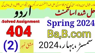 AIOU Code 404 Solved Assignment No.2 Spring 2024||Urdu|Rais Aiou studio