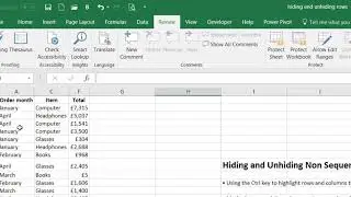 Hiding and Unhiding Non-Sequential Excel Rows and Columns