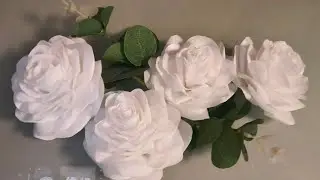 Aula - 582  Rosas brancas em papel!!!