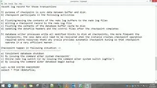 oracle 11g checkpoint (ckpt)