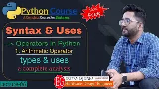 Day-06 | Operators in Python | Arithmetic Operator in Python | Python For Beginners