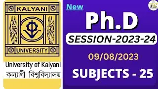 New Phd Admission 2023-24 | University of Kalyani | URS Notification | PhD in West Bengal 2023