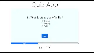 Quiz App With Timer | Context API | React JS | Explained in Tamil |  For Begineers