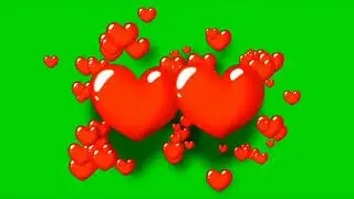love hearts green screen video