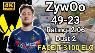 ZywOo (49-23) Rating:2.06 (Dust2) | Sep 7, 2024 #cs2 #pov