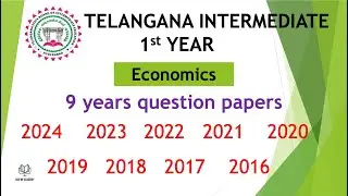 TS Inter 1st Year Economics 2024 - 2016 9 years previous Question Papers IPE Telangana TG inter