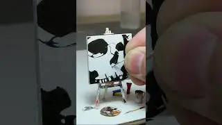 Tiny skull painting diorama 💀 #miniature #diorama #mini #skull #painting #art #tinyart