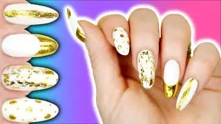 1 FOIL - 5 EASY DESIGNS!! 32¢ ALIEXPRESS GOLD NAIL FOIL TUTORIAL