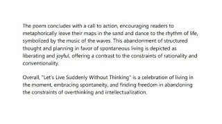 Deciphering E.E. Cummings' Poem 'Let’s Live Suddenly Without Thinking': Summary and Analysis