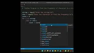 Python program to find the frequency of character in a given string || 
