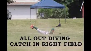 All out Diving Catch in Right Field