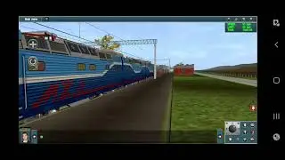 чс10-001 с составом "100 лет транссибу" прибывает на первый путь. Trainz android