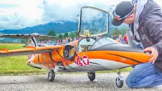 STUNNING RC SAAB 105 OE RF-26 AUSTRIAN AIR FORCE TIGER LOOK TURBINE JET FLIGHT DEMONSTRATION