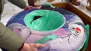 Как легко сдуть ватрушку (тюбинг) и сложить ее. Лайфхак