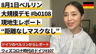 ドイツのベルリンからレポート 8月1日ベルリン大規模デモ（b0108）現地生レポート“距離なしマスクなし” #107 ウィズコロナ時代のドイツ ※2020年8月1日時点