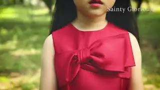 Girls' three dimensional bow tie dress