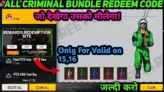 All Criminal Bundle Redeem Code Free Fire|All Criminal Bundle In Mail Box|New Criminal Bundle Code|