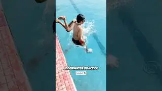 8ft Deep Underwater Swimming Challenge 🏊 #swimmingtips #swimmingpool #underwater #swimming #swim