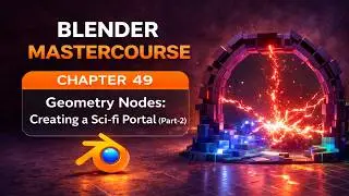 BLENDER MASTERCOURSE: Chapter-49: Geometry Nodes: Creating a SciFi Portal Scene (Part-2)