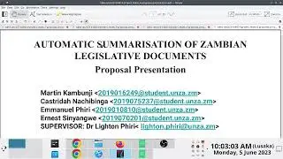 2022/2023 ICT 4014 Project Proposal Presentations | University of Zambia | June 5, 2023 | Test